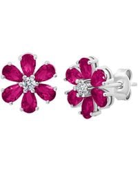 MaxColor - 2.20 Ct. Tw. Lab-Grown Ruby Stud Earrings - Lyst