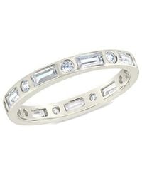 Sterling Forever - Silver Cz Ethel Ring - Lyst