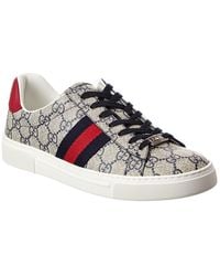 Gucci - Ace Gg Supreme Canvas & Leather Sneaker - Lyst