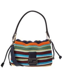 Fendi - Mamma Baguette Medium Crochet & Leather Shoulder Bag - Lyst