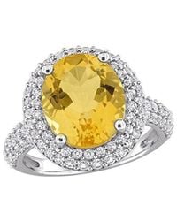 Rina Limor - 64 Ct. Tw. Citrine, Topaz Double Halo Ring - Lyst
