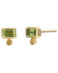 Bony Levy - 14K 0.62 Ct. Tw. 2 Citrine And 2 Peridot Stud Earring - Lyst