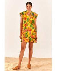 FARM Rio - Beaks & Bananas Mini Dress - Lyst
