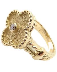 Van Cleef & Arpels - Alhambra 18K 0.06 Ct. Tw. Diamond Ring (Authentic Pre- Owned) - Lyst