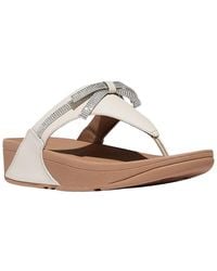Fitflop - Lulu Glitz Bow Leather Toe Post Sandal - Lyst