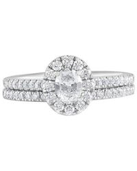 Lab Grown Diamonds - 14K 1.00 Ct. Tw. Lab Grown Diamond Halo Ring - Lyst