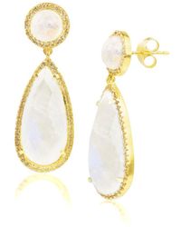 MaxColor - 18K Over 2.20 Ct. Tw. Moonstone Dangle Earrings - Lyst