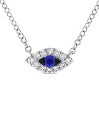 Sabrina Designs - 14k 0.13 Ct. Tw. Diamond & Sapphire Evil Eye Necklace - Lyst