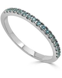 Sabrina Designs - 14k 0.17 Ct. Tw. Aquamarine Stackable Half-eternity Birthstone Ring - Lyst