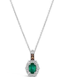 Le Vian - Le Vian 14K 0.46 Ct. Tw. Diamond & Emerald Pendant Necklace - Lyst
