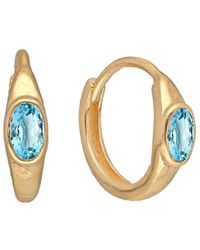 TIRAMISU - 14K Plated 0.60 Ct. Tw. Sky Topaz Huggie Earrings - Lyst