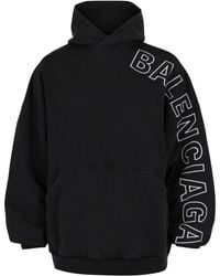 Balenciaga - Logo Embroidered Oversized Hoodie - Lyst