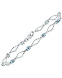 Gemstones - 1.60 Ct. Tw. Diamond & Aquamarine Bracelet - Lyst