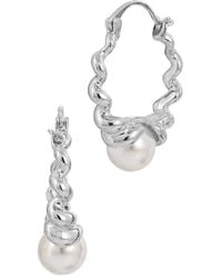 Savvy Cie - 9Mmmm Pearl Hoop Earrings - Lyst