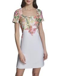 KARL LAGERFELD - Printed Scuba A-Line Dress - Lyst