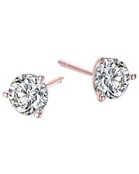 Rachel Glauber - 14K Rose Vermeil Cz Stud Earrings - Lyst