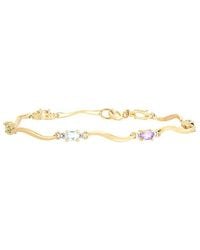 Genevive Jewelry - 14k Gold Over Silver Cz Bracelet - Lyst