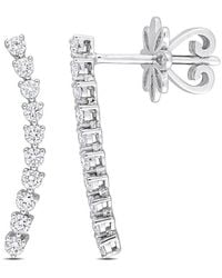 Rina Limor - 14k 0.46 Ct. Tw. Diamond Curved Line Earrings - Lyst
