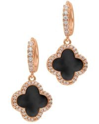 Adornia - 14K Rose Plated Cover Huggie Earrings - Lyst