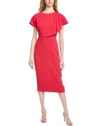 Badgley Mischka - Side Drape Cape Cocktail Dress - Lyst