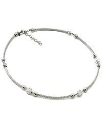 Diamond Select Cuts - Steel 0.05 Ct. Tw. Diamond Clover Necklace - Lyst