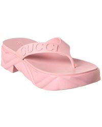 Gucci - Logo Rubber Platform Sandal - Lyst
