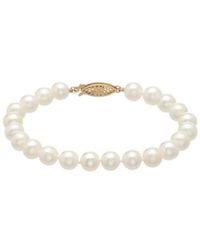 Pearls - 14K 7-7.5Mm Freshwater Pearl Bracelet - Lyst