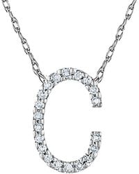 Suzy Levian - 14k Diamond Initial Necklace (a-z) - Lyst
