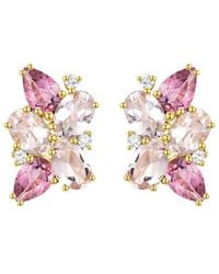 Nina Zhou Jewelry - 14K 5.30 Ct. Tw. Diamond & Morganite Tourmaline Cluster Earrings - Lyst
