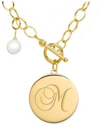 Jane Basch - 22k Over Silver 6-8mm Pearl A-z Initial Toggle Necklace (a-z) - Lyst