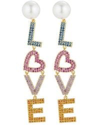 Eye Candy LA - Cz Love Rainbow Earrings - Lyst