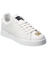 Dolce & Gabbana Portofino Leather Sneaker - White