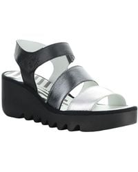 Fly London - Bexy Leather Wedge Sandal - Lyst