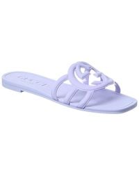 Gucci - Interlocking G Leather Sandal - Lyst