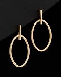 Italian Gold - 14k Oval Drop Earrings - Lyst
