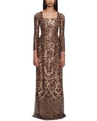Marchesa - Sequin Lattice Dress - Lyst