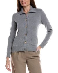 Bruno Magli - Merino Wool Epaulet Sweater Jacket - Lyst
