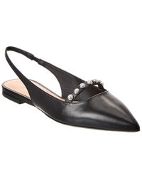Stuart Weitzman - Pearl Leather Slingback Flat - Lyst