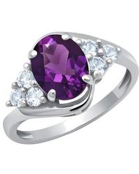 MaxColor - 10K 1.40 Ct. Tw. Amethyst Halo Ring - Lyst