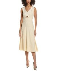Theory - Midi Linen-Blend Dress - Lyst