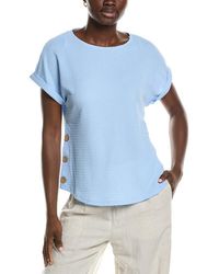 Jones New York - Seabreeze Crinkle Side Button Top - Lyst