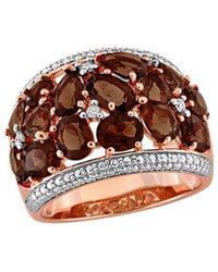 Rina Limor - Rose-Plated 5.62 Ct. Tw. Diamond & Smoky Quartz Ring - Lyst