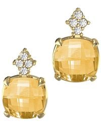 Reiss - 14K 7.20 Ct. Tw. Diamond & Citrine Drop Earrings - Lyst