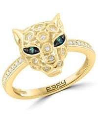 Effy Fine Jewelry - 14K 0.20 Ct. Tw. Diamond & Emerald Ring - Lyst