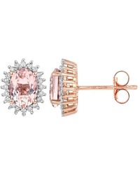 Diana M. Jewels - Fine Jewelry 14k Rose Gold 1.61 Ct. Tw. Diamond & Morganite Studs - Lyst