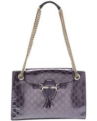 Gucci - Patent Leather Large Emily Chain Shoulder Bag (Authentic Pre- Owned) - Lyst