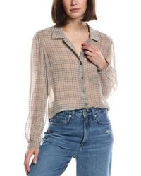 FRAME - Frame The Plaid Staple Silk Blouse - Lyst