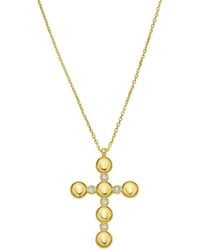 Italian Gold - 14K 0.05 Ct. Tw. Diamond Religious Necklace - Lyst