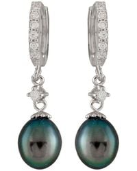 Splendid - Rhodium Over Silver 7-7.5mm Pearl Earrings - Lyst