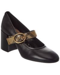 Burberry - Check Robin Leather Pump - Lyst
